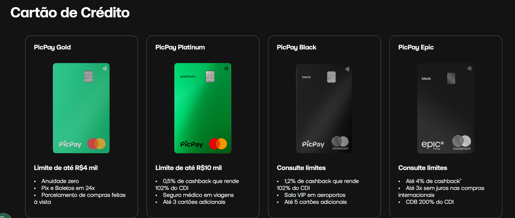 cartões picpay